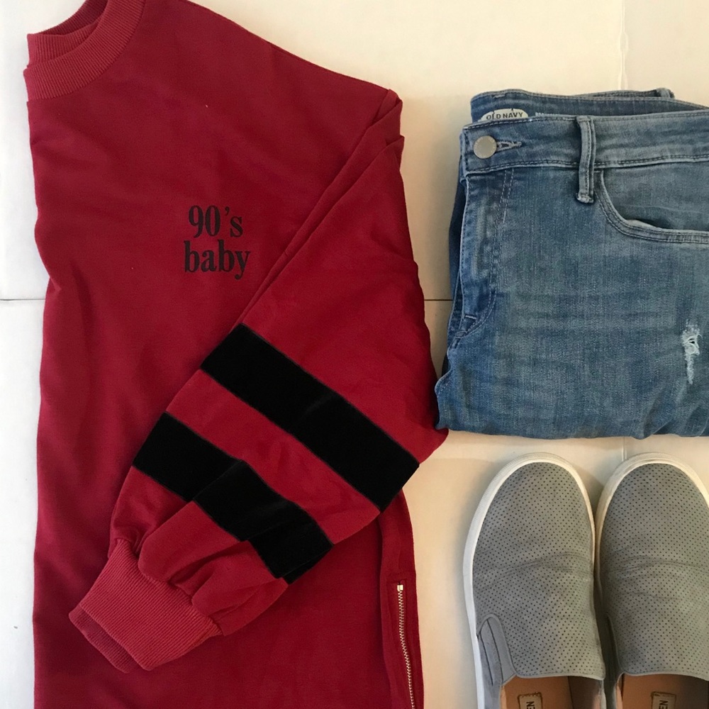 Sweatshirt "90's Baby" Red